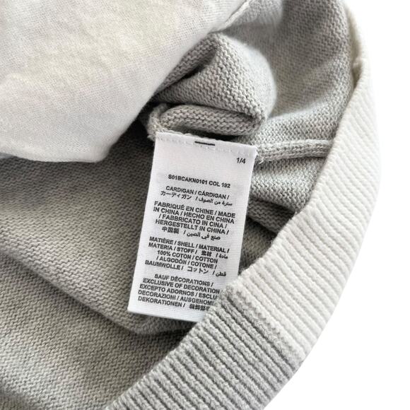 Bonpoint Boys Gray White Colorblock Cotton Cardigan Sweater Size 12 - Picture 5 of 7